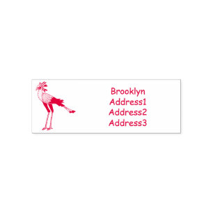 Secretary bird cartoon illustration self-inking stamp