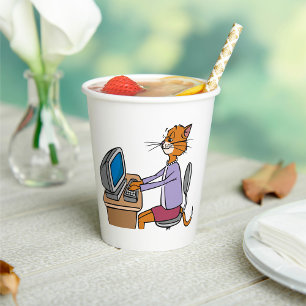 Secretary Cat Paper Cups