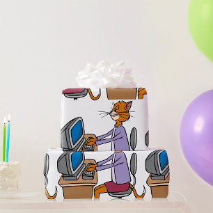 Secretary Cat Wrapping Paper