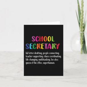 Secretary Definition School Secretary Squad  Card