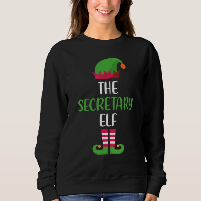Secretary Elf Family Matching Group Christmas Paja Sweatshirt (Front)