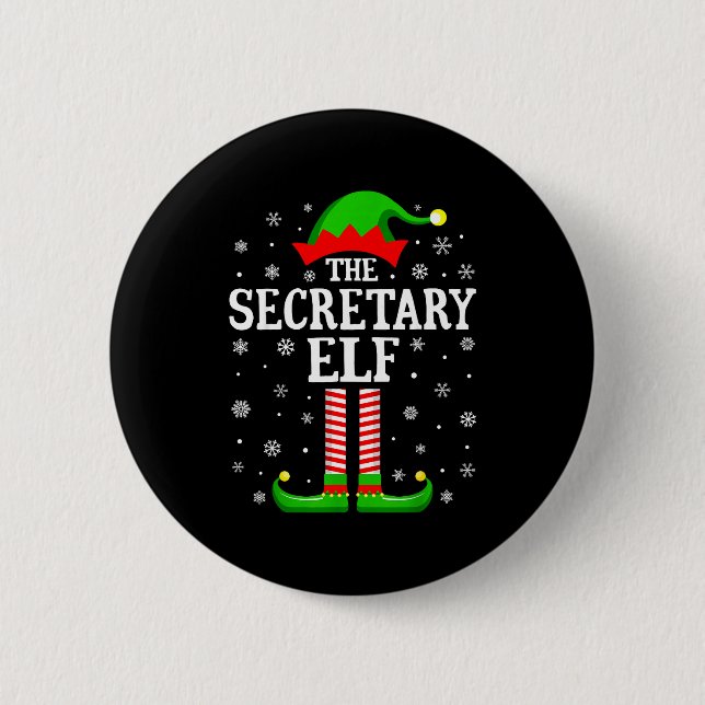 Secretary Elf Funny Christmas Family Matching  6 Cm Round Badge (Front)