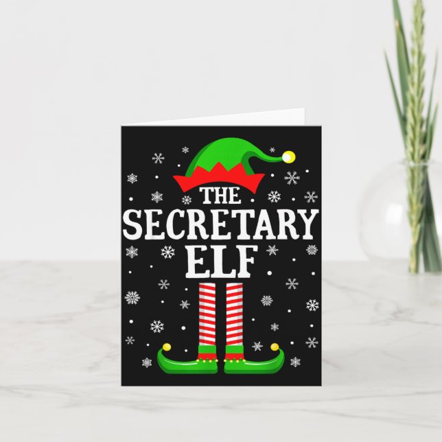 Secretary Elf Funny Christmas Family Matching  Card (Front)