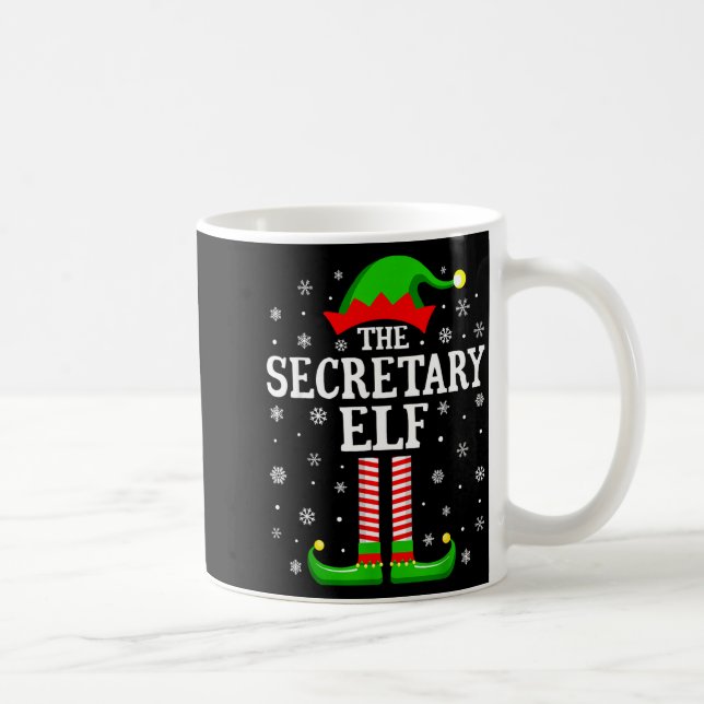 Secretary Elf Funny Christmas Family Matching  Coffee Mug (Right)