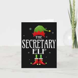 Secretary Elf Xmas Matching Family Group Christmas Card