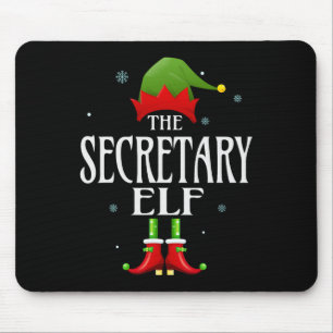 Secretary Elf Xmas Matching Family Group Christmas Mouse Pad