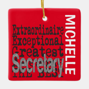 Secretary Extraordinaire CUSTOM Ceramic Ornament
