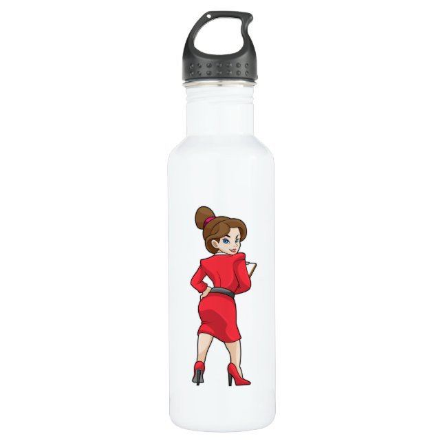 Secretary in Dress with High Heels 710 Ml Water Bottle (Front)