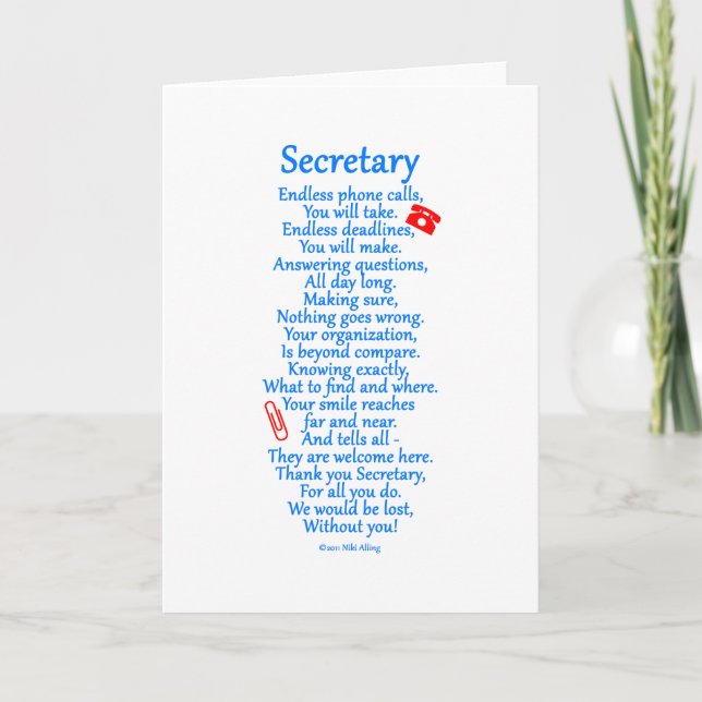 Secretary  Thank You (Front)