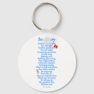 Secretary Thank You Key Ring