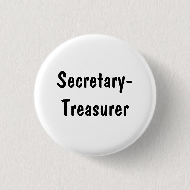Secretary-Treasurer 3 Cm Round Badge (Front)