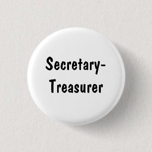 Secretary-Treasurer 3 Cm Round Badge