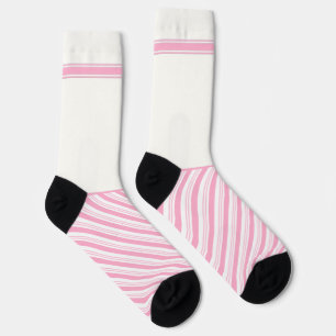 Secretly Wild Pink stripes at 45 with white Socks