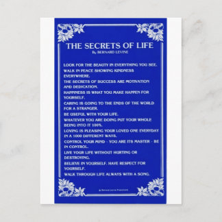 SECRETS OF LIFE By BERNARD LEVINE Postcard