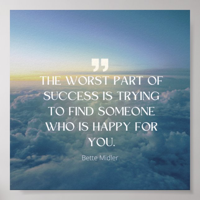 Secrets of Success -  Bette Midler Quote Poster (Front)