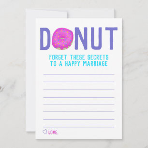 Secrets to a Happy Marriage Wedding Advice Card