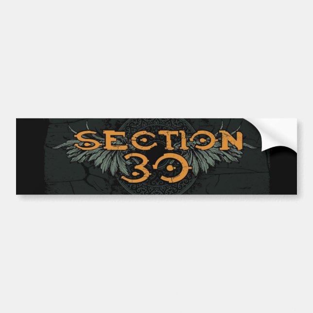 Section 30 Orange Logo Bumper Sticker (Front)