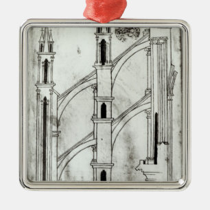 Section of the wall and arch metal ornament