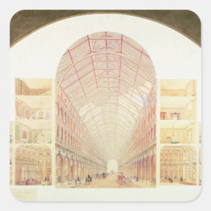 Section perspective square sticker