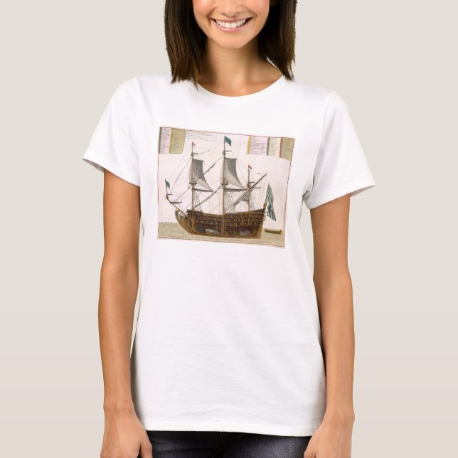Section through a French first-rate ship of 104 ca T-Shirt (Front)