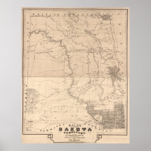 Sectional map of Dakota Territory Poster