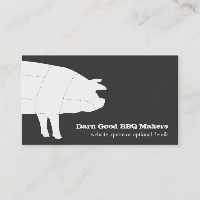 Sectioned BBQ Pig Business Card (Front)
