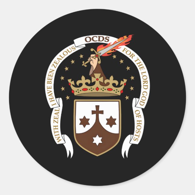 Secular Carmelite Classic Round Sticker (Front)
