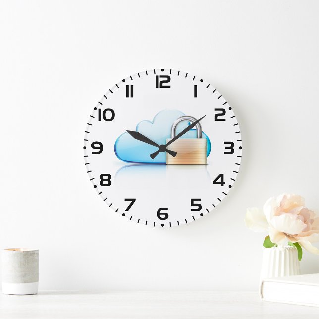 Secure Cloud Storage Icon with Padlock Large Clock (Creator Uploaded)