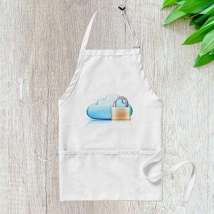 Secure Cloud Storage Icon with Padlock Standard Apron
