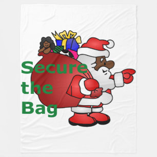 secure the bag black santa blanket