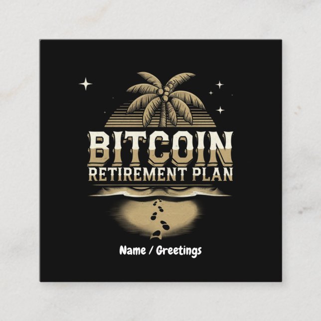 Secure Your Future with a Bitcoin Retirement Plan Square Business Card (Front)