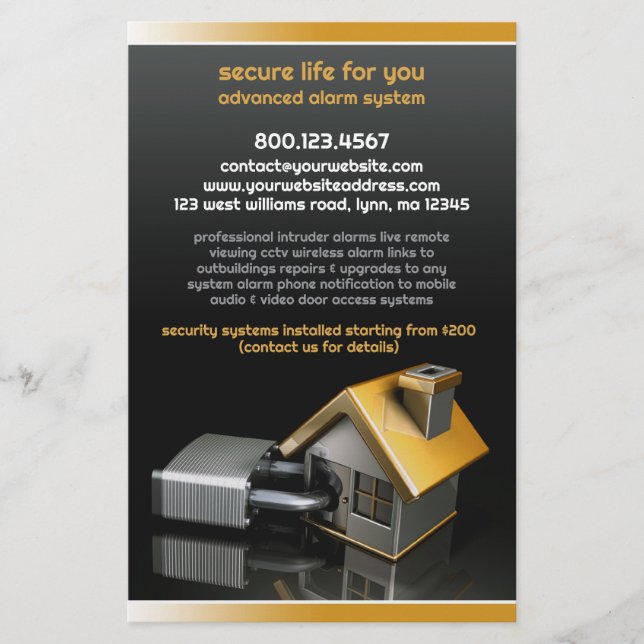 Security Alarm System Flyer (Front)