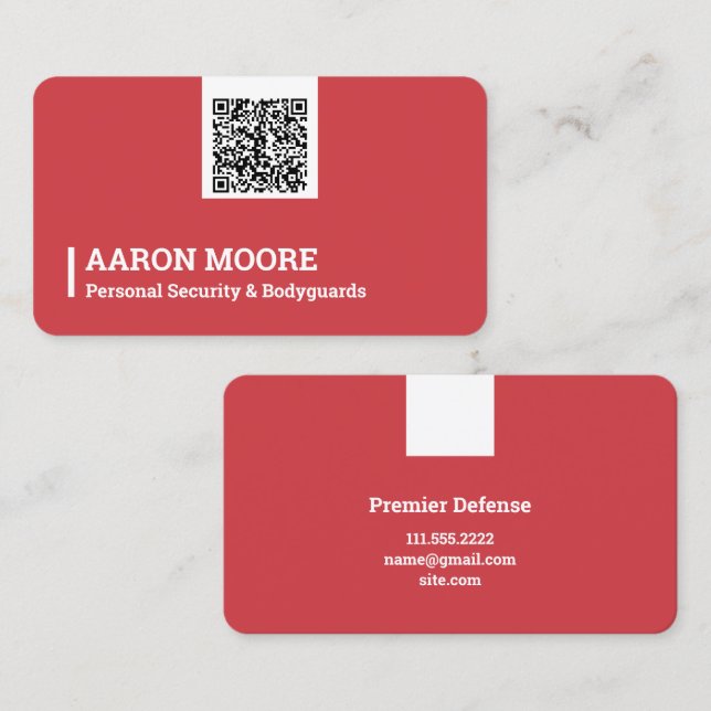 Security Bodyguard  Business Card (Front/Back)