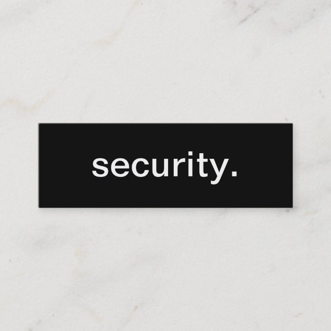 Security Business Card (Front)