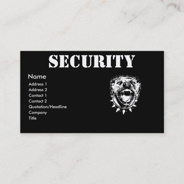 Security Business Profile Card (Front)