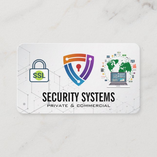 Security Camera | Cyber Lock | Global Network Business Card (Front)