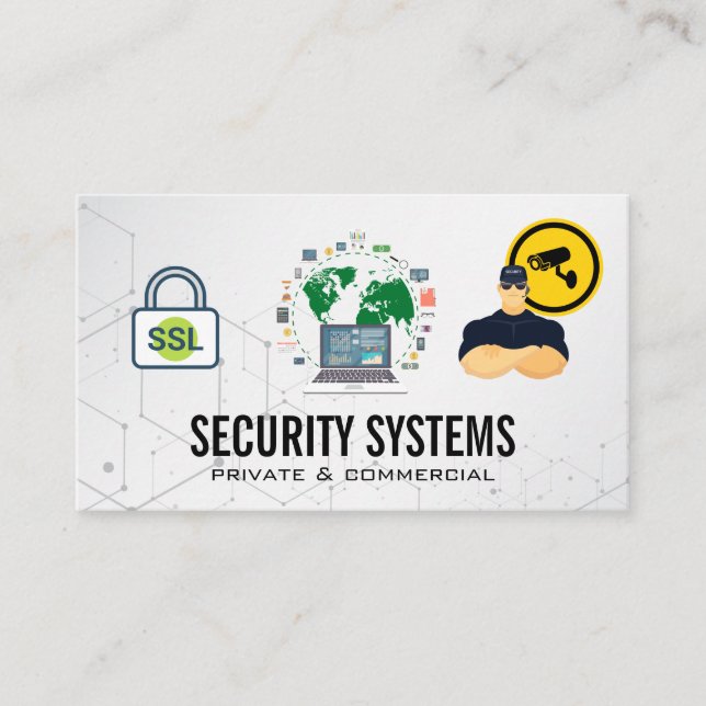 Security Camera | Data Security Global Network Business Card (Front)