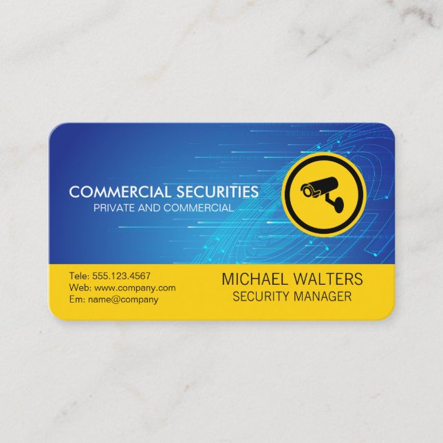 Security Camera Logo | AI Tech Business Card (Front)