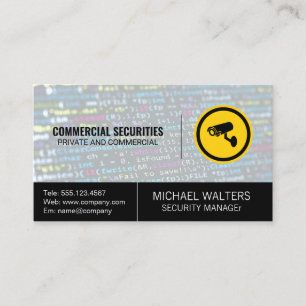 Security Camera Logo Coding Background Business Card