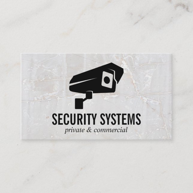 Security Camera Logo | Marble Business Card (Front)