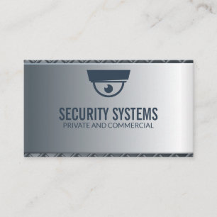 Security Camera Metallic Background Business Card