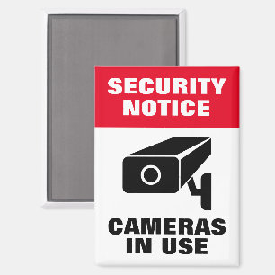 Security camera notice sign magnets