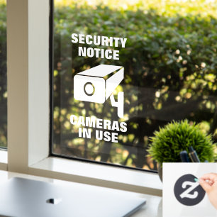 Security camera notice warning static non adhesive