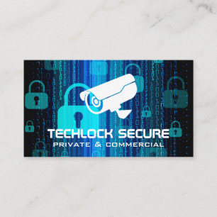 Security Camera Padlocks Coding Business Card