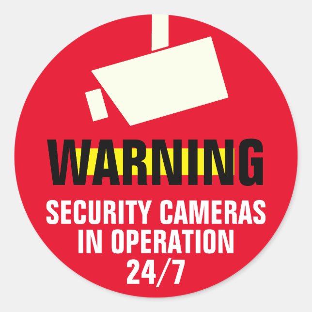 Security Camera Round Warning Sticker (Front)