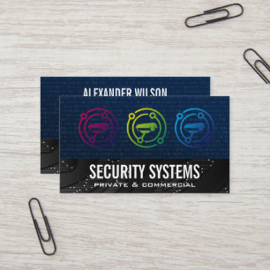Security Camera Tech Binary Code Business Card