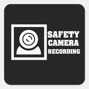 Security Camera Warning Square Sticker
