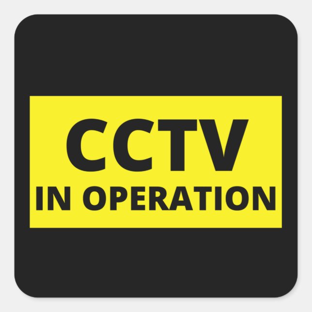 Security Camera Warning Square Sticker (Front)