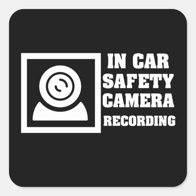 Security Camera Warning Square Sticker (Front)