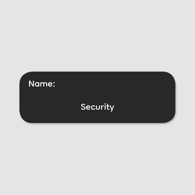 Security Classic Name Tag Magnetic (Front)